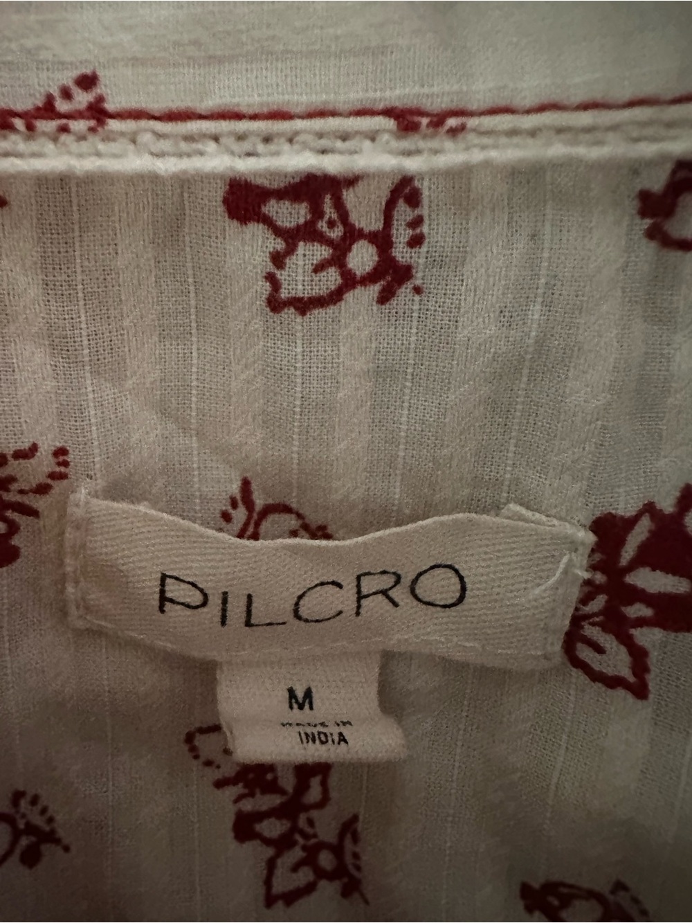 Pilcro Cream Peasant Top with Rust Floral Border - Picture 8 of 8